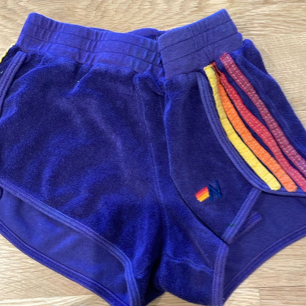 Aviator Nation kids 4 stripe jogger shorts